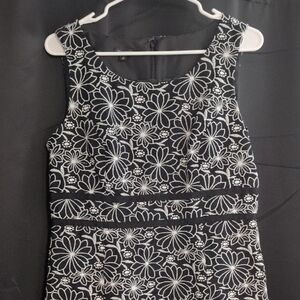 Black and White Sleeveless Sheath Dress for Cocktail